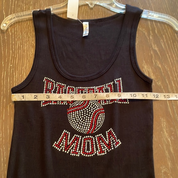 Baseball mom bling ribbed tank top L read slight defect. - Picture 4 of 12